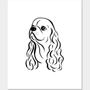 American Cocker Spaniel (Black and White) Posters and Art